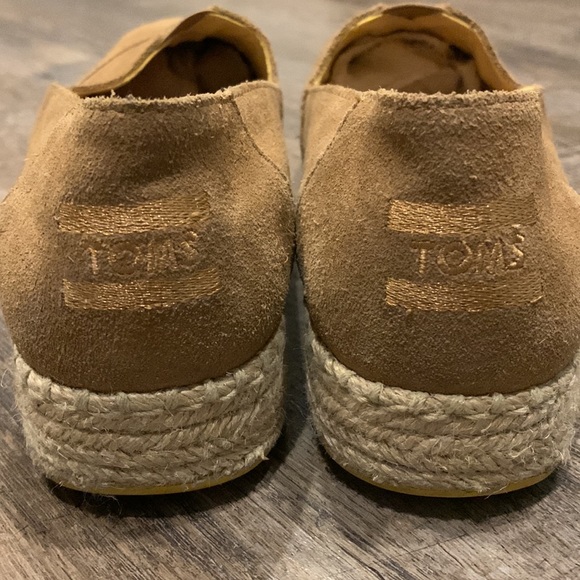 Toms Platform Alpargata Shoes Slip On suede upper Loafers Flats size 8 - Picture 2 of 5